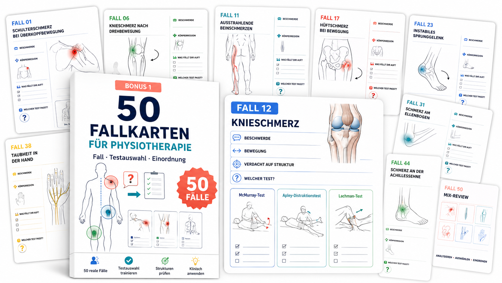 50 Fallkarten für Physiotherapie